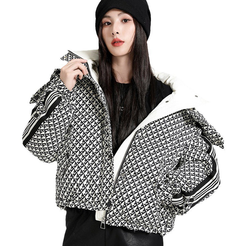 Gloves Down Jacket Women's Large Lapel Fashion Design Thickened Coat