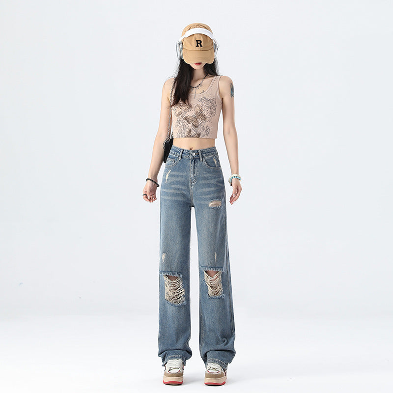 New High Waist Slimming And Wide Leg Jeans For Women