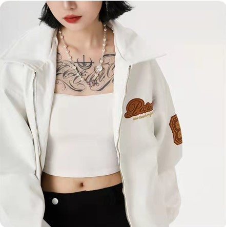 Motorcycle Suit Stand Collar Leather Jacket Men And Women