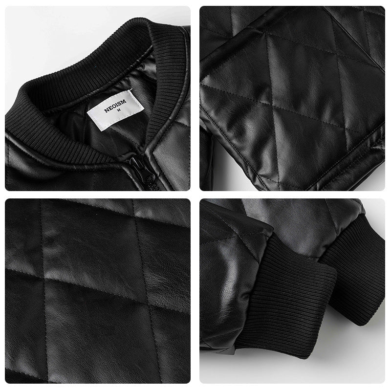 Retro PU Leather Cotton-padded Jacket For Men And Women