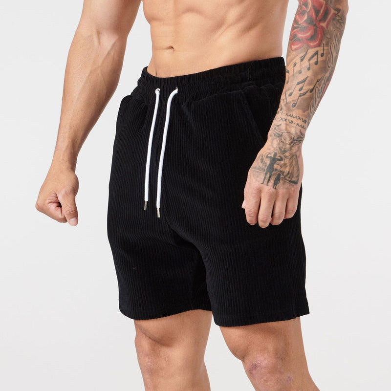 Men's Fashion Leisure Training Fitness Corduroy Shorts