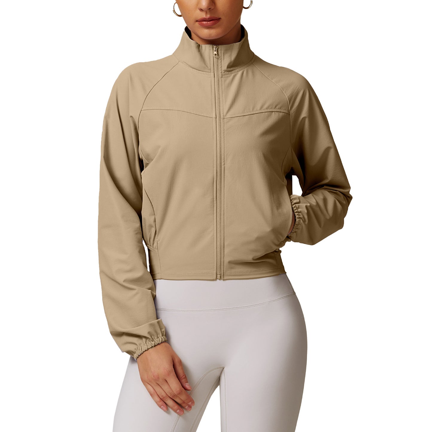 European And American Quick-drying Stand Collar Sports Jacket For Women