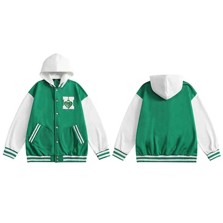 American Retro Fashion Brand Loose Love Baseball Jacket Women