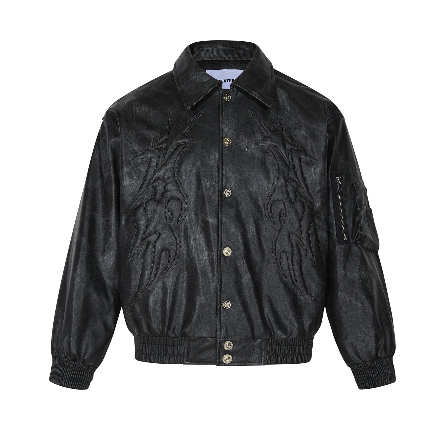 Retro Street Washed Old PU Leather Jacket Men And Women