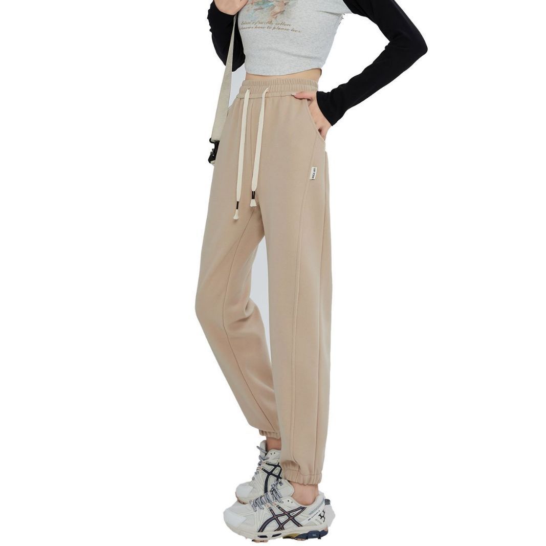 Fleece-lined Thickened Windproof Trousers Casual Pants For Women