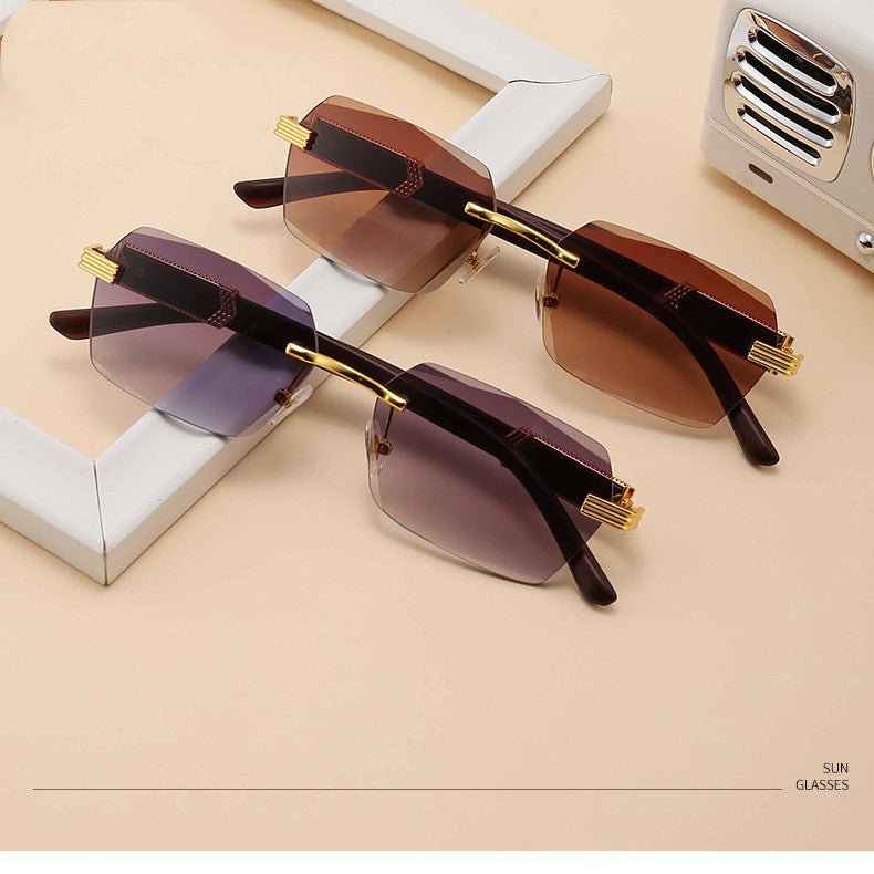 Frameless Cut-Edge Gradient Marine Sunglasses