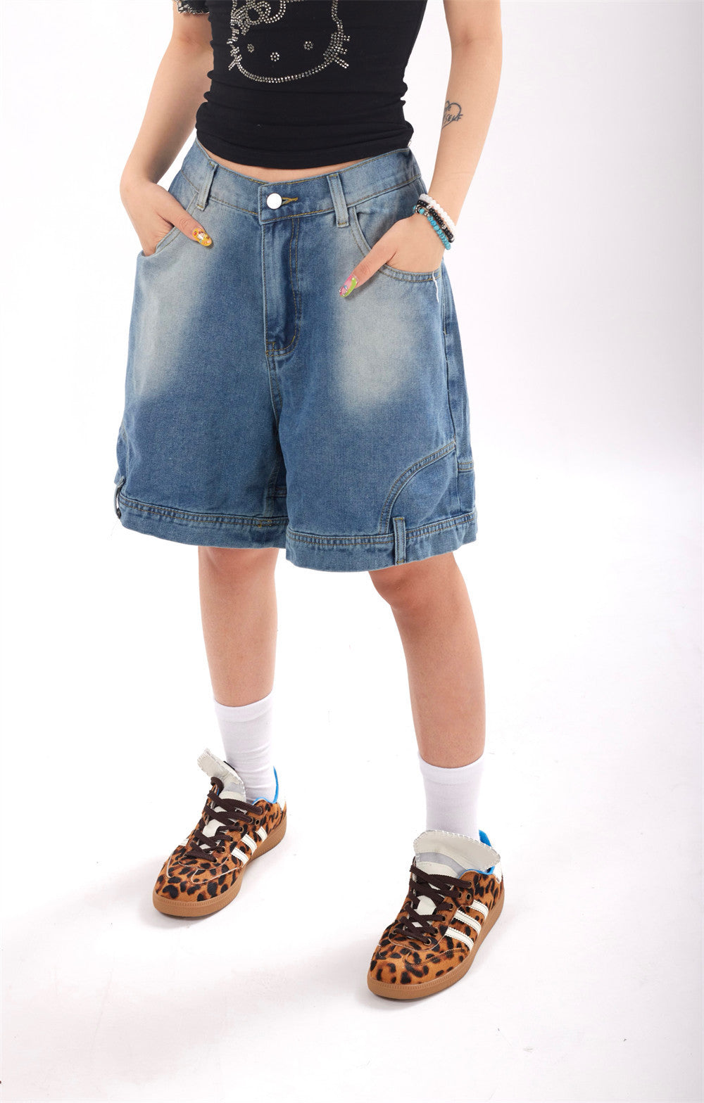 Fashion Baggy Denim Shorts Men And Women