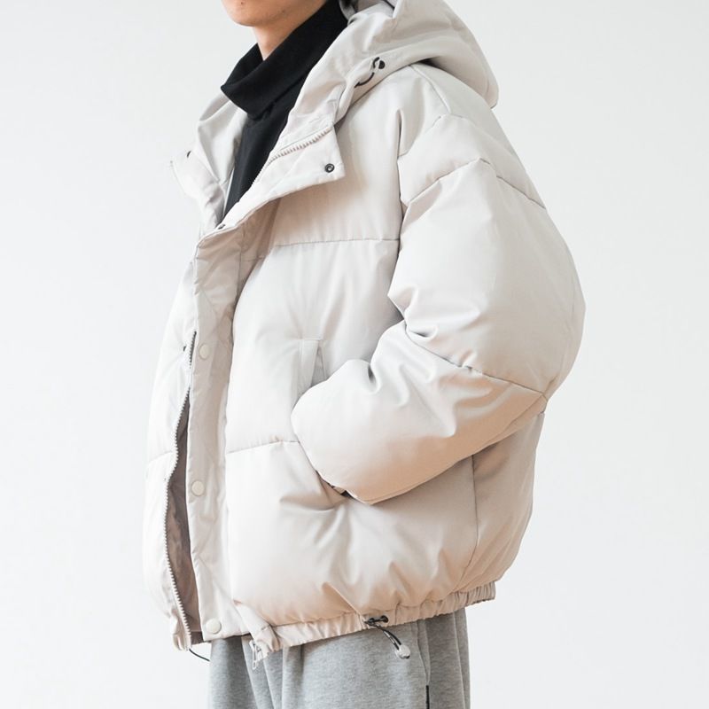 Simple Casual All-match Loose Hooded Thick Warm Bread Cotton Jacket Men