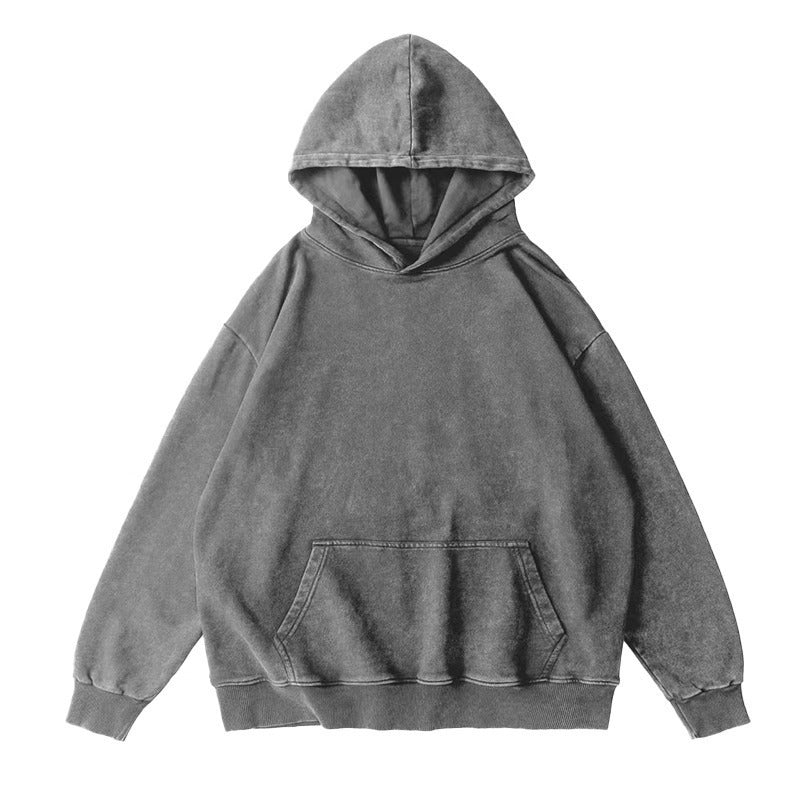 Cotton Men's And Women's Retro Washed And Worn Hooded Sweater