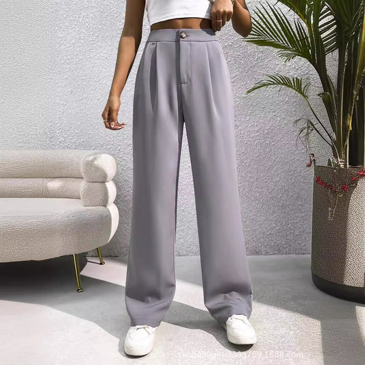 Suit Wide-leg Pants For Women High Waist Drooping Loose