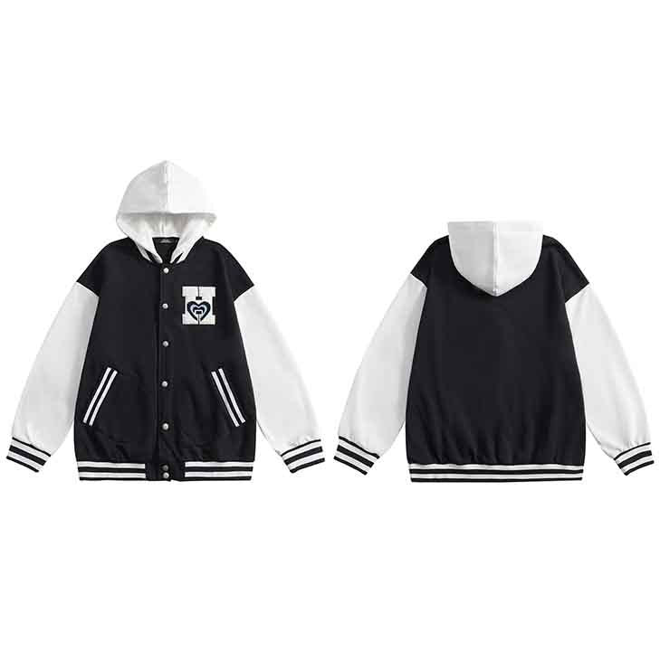 American Retro Fashion Brand Loose Love Baseball Jacket Women