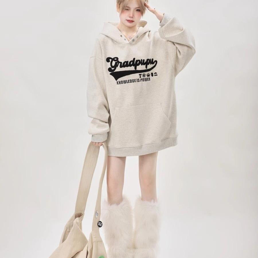 Chinese Cotton Composite Milk Silk Two-button Sweater