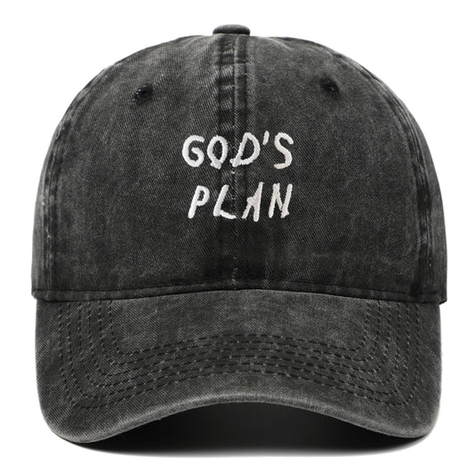 GODS PLAN Embroidered Baseball Cap Pure Cotton Washed