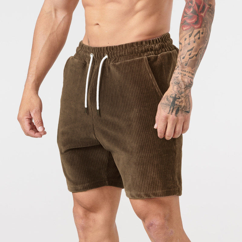 Men's Fashion Leisure Training Fitness Corduroy Shorts