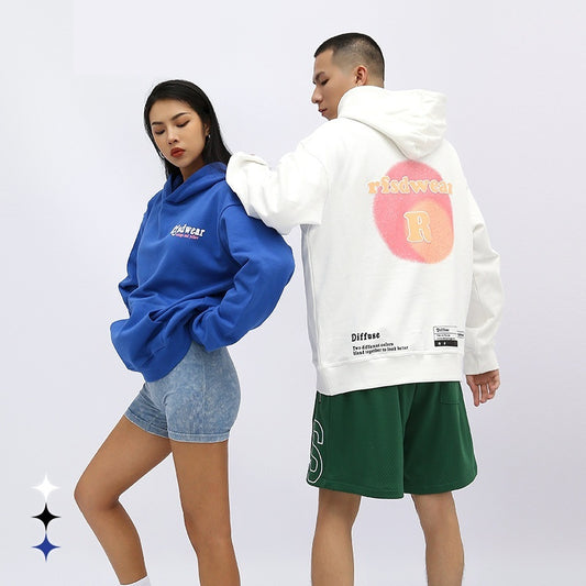 Fleece Loose Printed Hoodie Men And Women