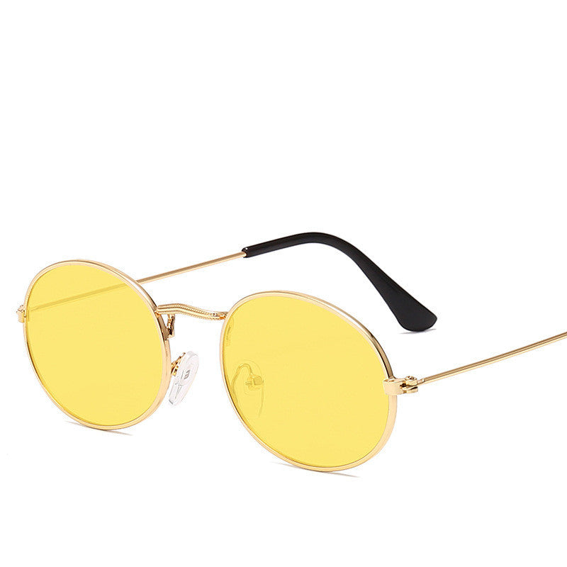 New Trend Retro Round Frame Sunglasses Fashion Men And Women Sunglasses Metal Water Drop Oval Sunglasses