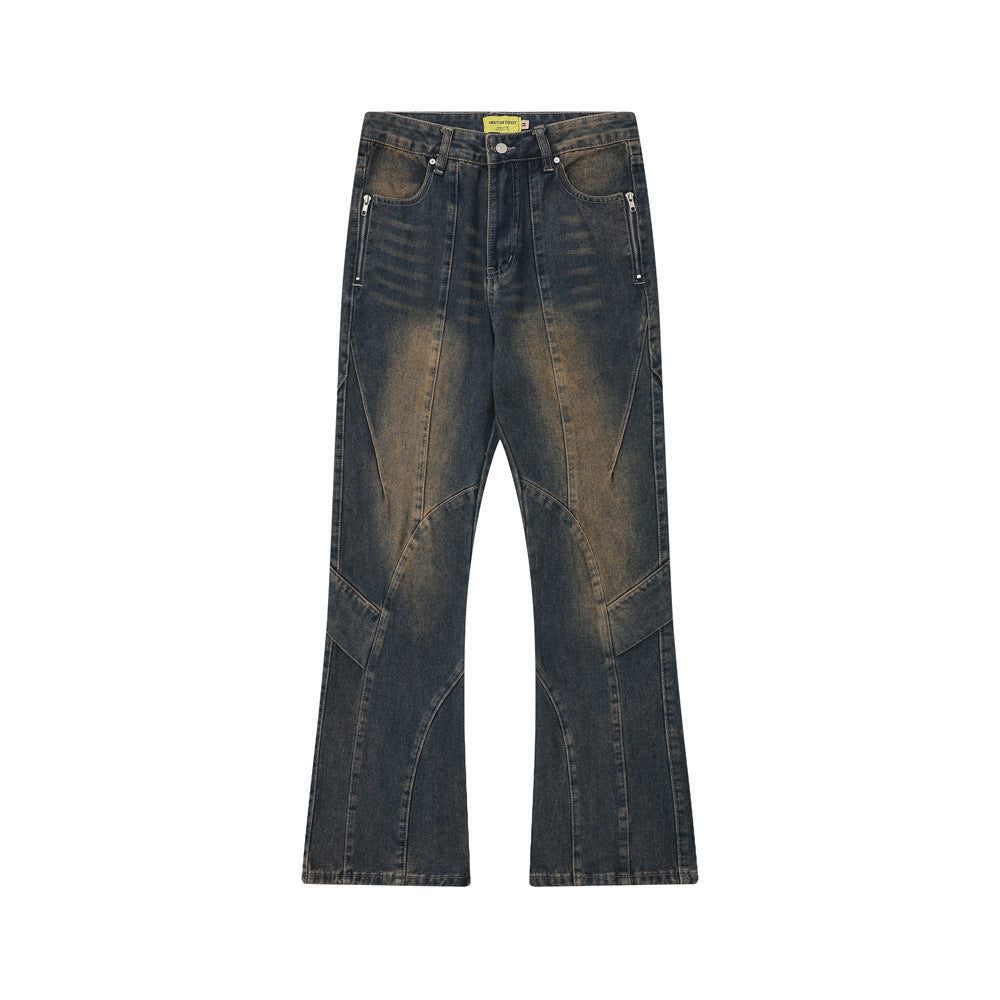 Washed Old Cargo Jeans Men And Women