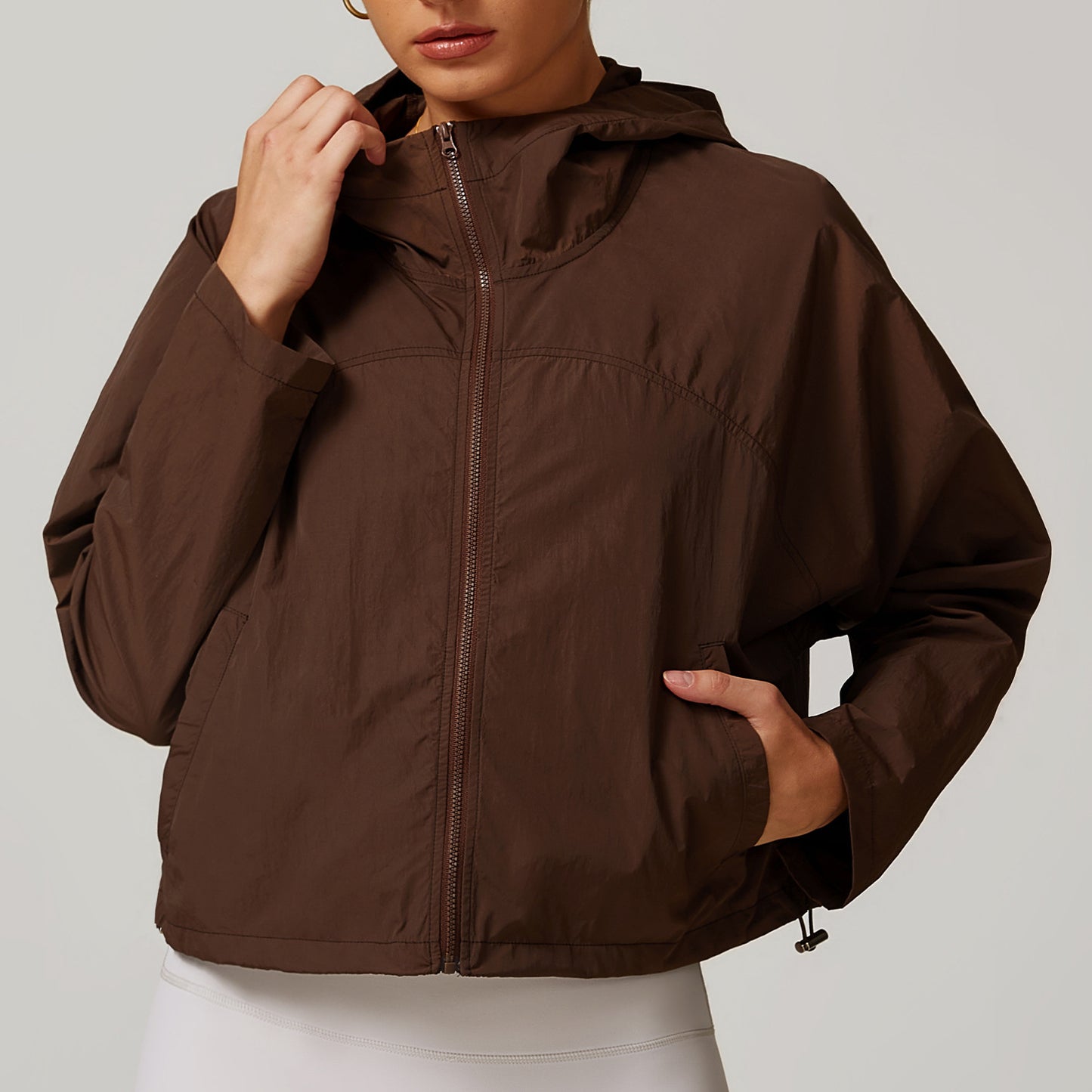 Women's Windproof And Comfortable Zipper Quick-drying Hooded Jacket