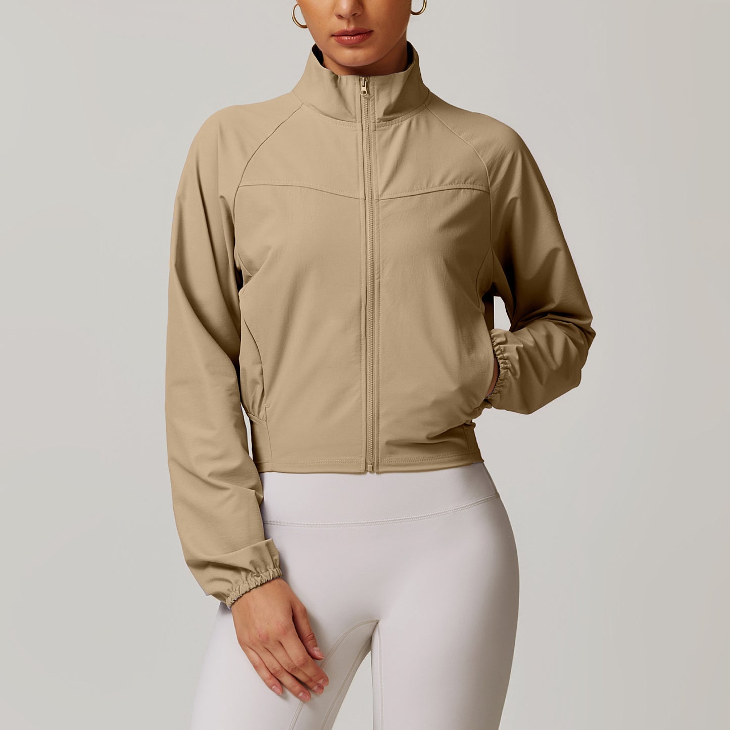 European And American Quick-drying Stand Collar Sports Jacket For Women