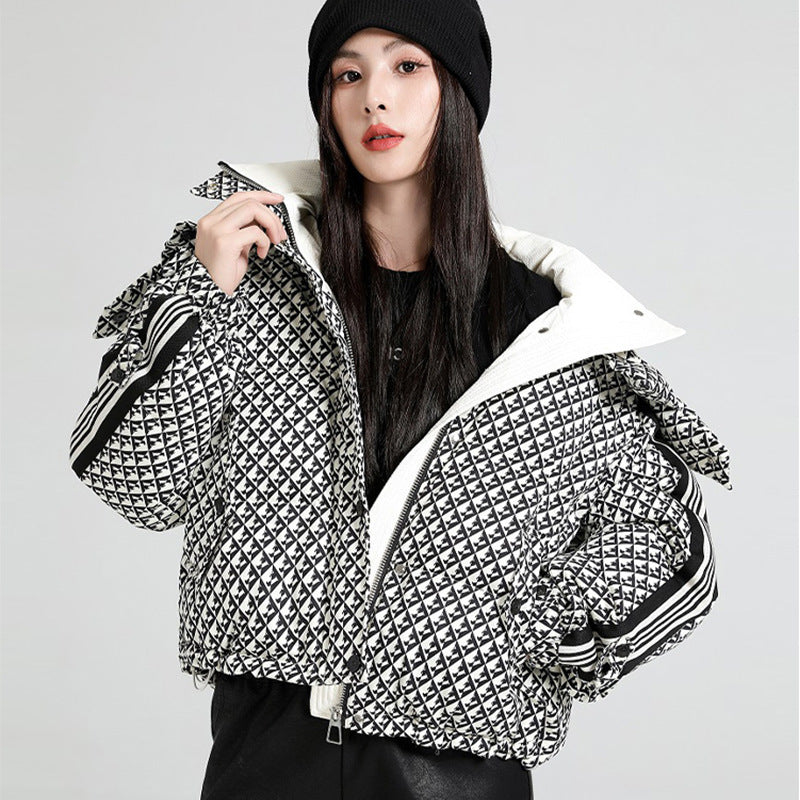 Gloves Down Jacket Women's Large Lapel Fashion Design Thickened Coat