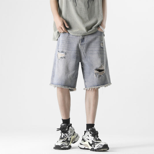 Fashion Ripped Cool Denim Shorts Men