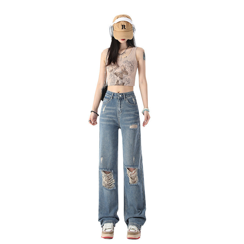 New High Waist Slimming And Wide Leg Jeans For Women