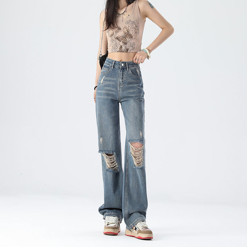 New High Waist Slimming And Wide Leg Jeans For Women