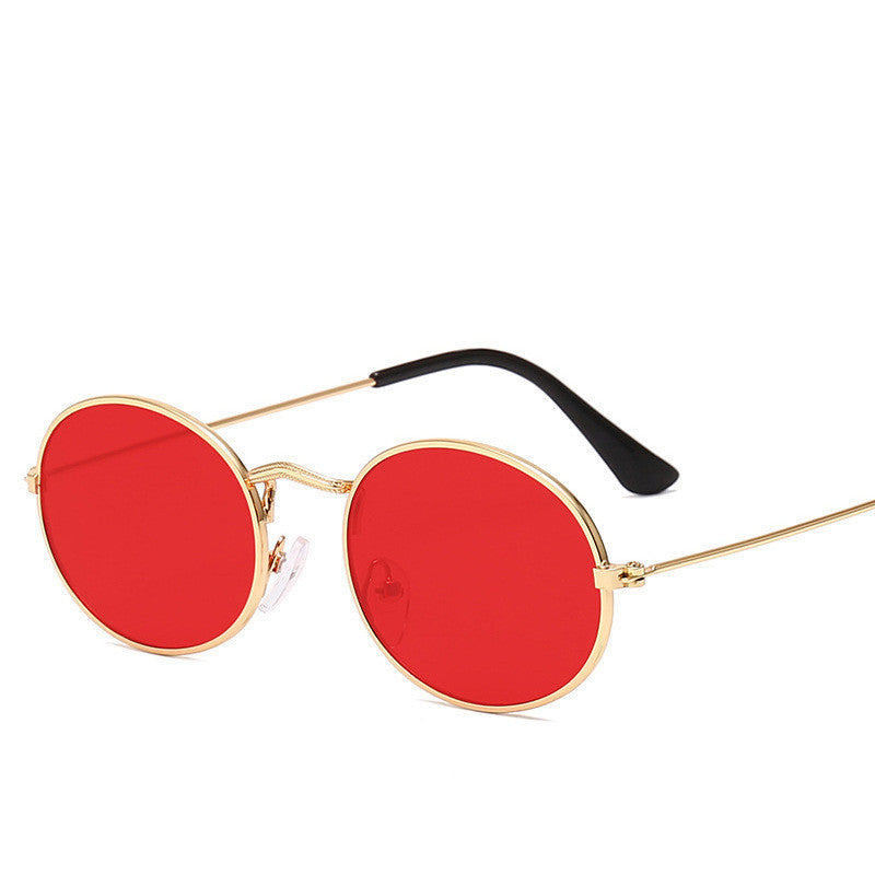 New Trend Retro Round Frame Sunglasses Fashion Men And Women Sunglasses Metal Water Drop Oval Sunglasses