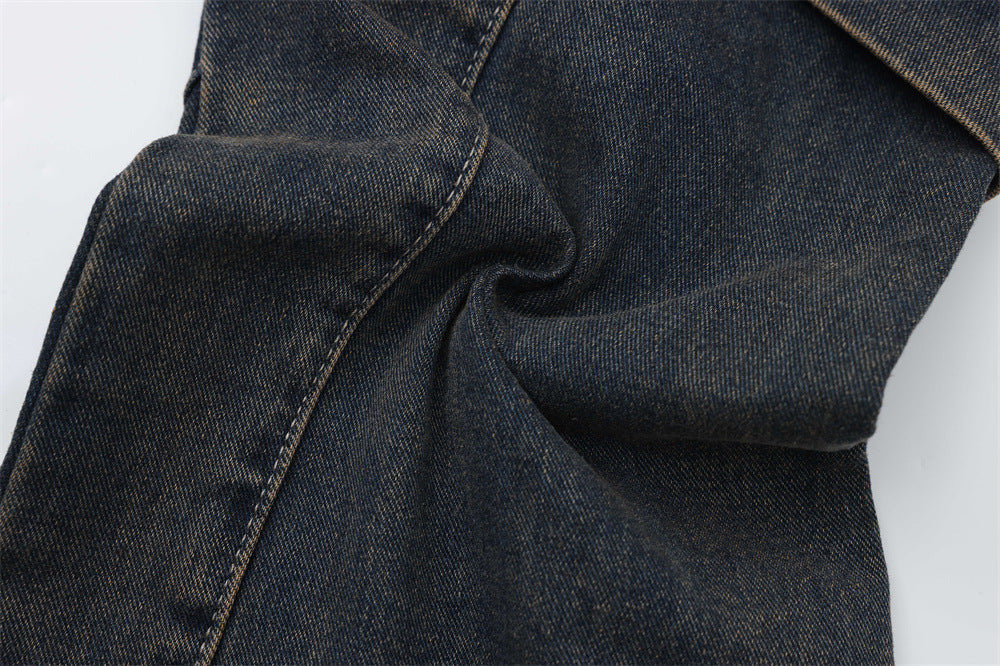 Washed Old Cargo Jeans Men And Women