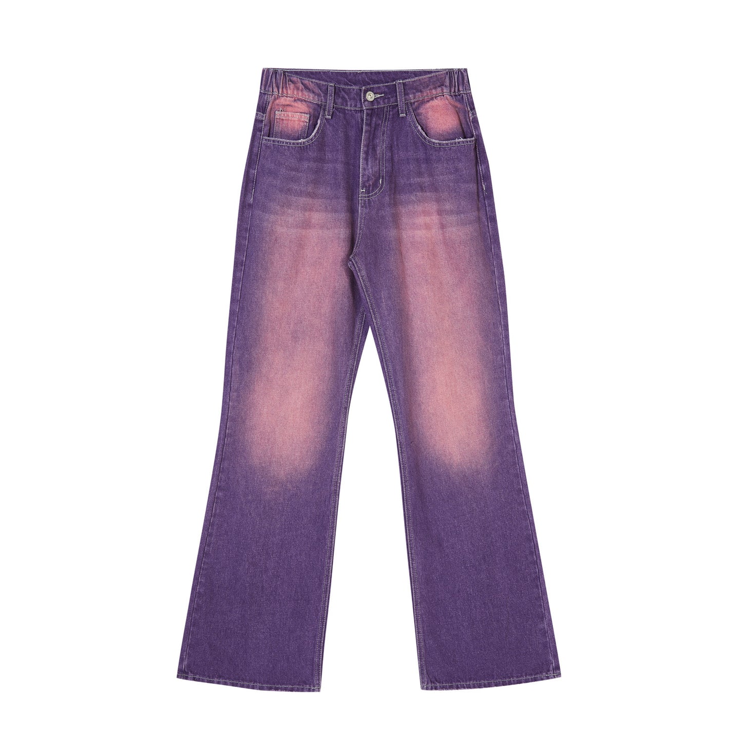 Street Washed Distressed Leg White Purple Color Jeans For Men And Women