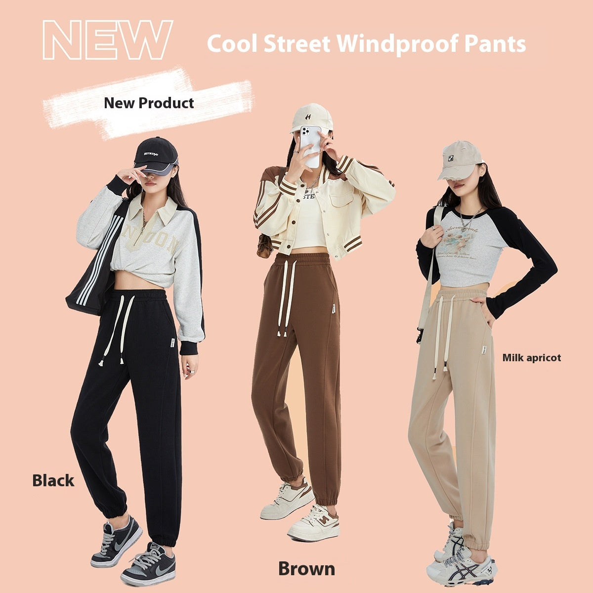 Fleece-lined Thickened Windproof Trousers Casual Pants For Women