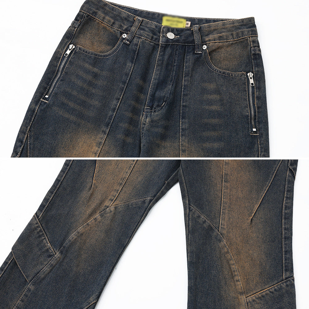 Washed Old Cargo Jeans Men And Women