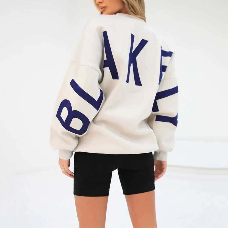 Fashion Printed Thickening Long Sleeve Loose Sweatshirt