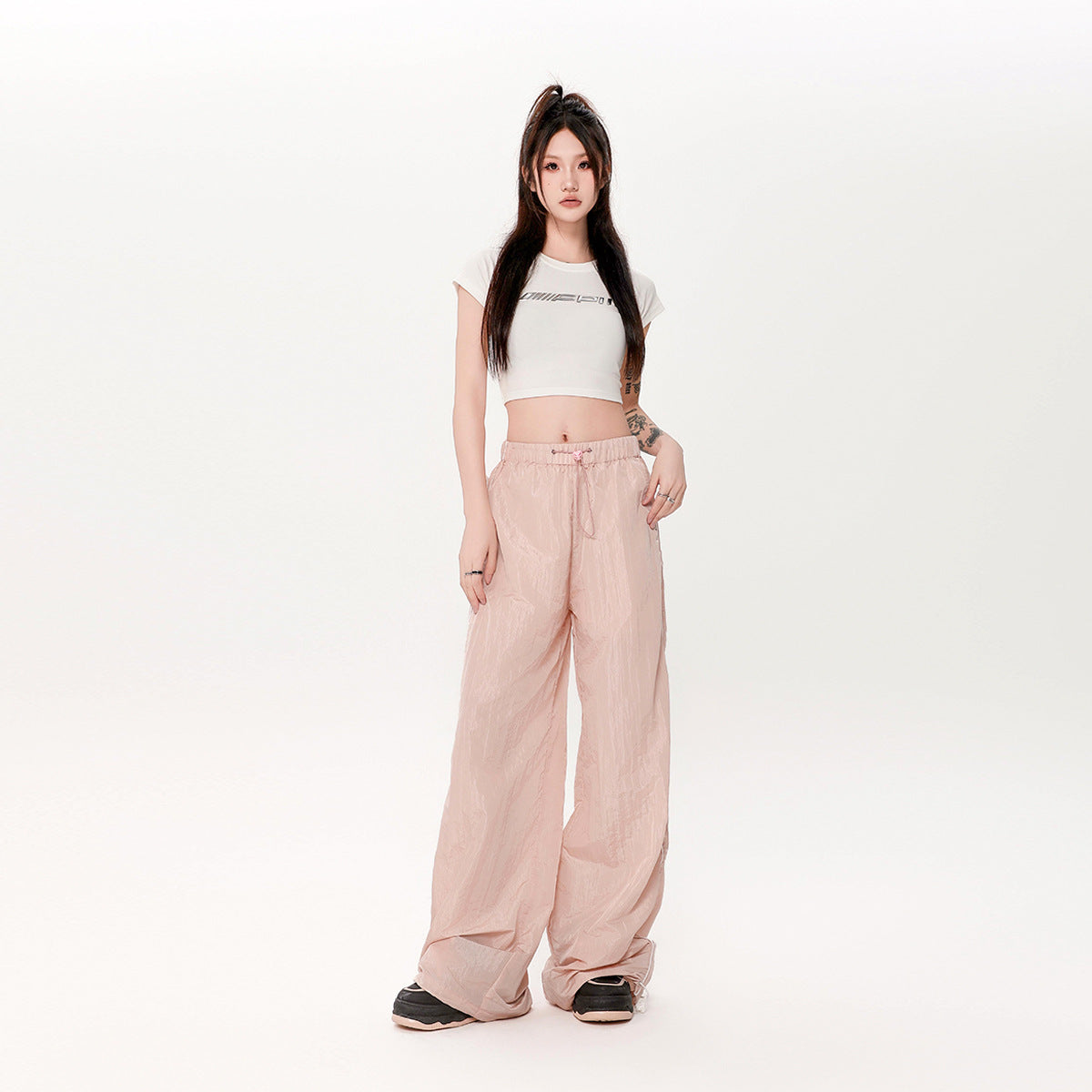 Fashion Women Bow Wide-leg Casual Pants