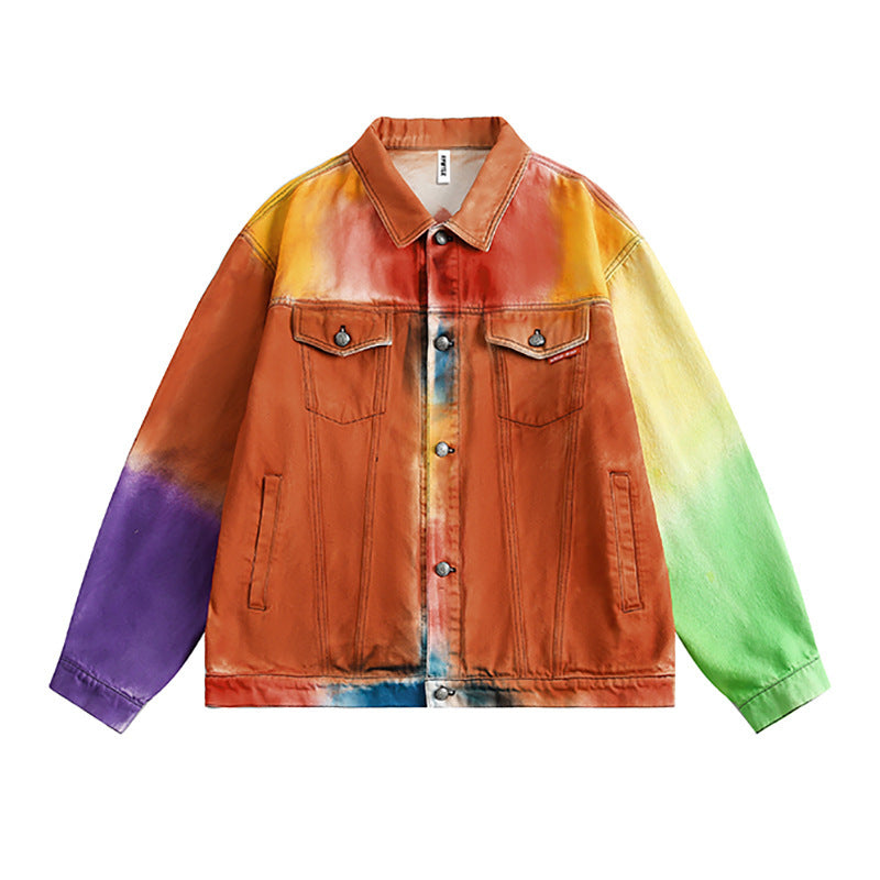 Gradient Denim Jacket For Men And Women