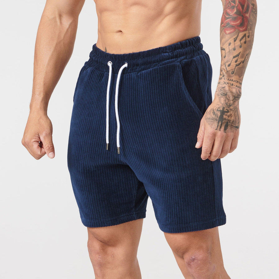 Men's Fashion Leisure Training Fitness Corduroy Shorts